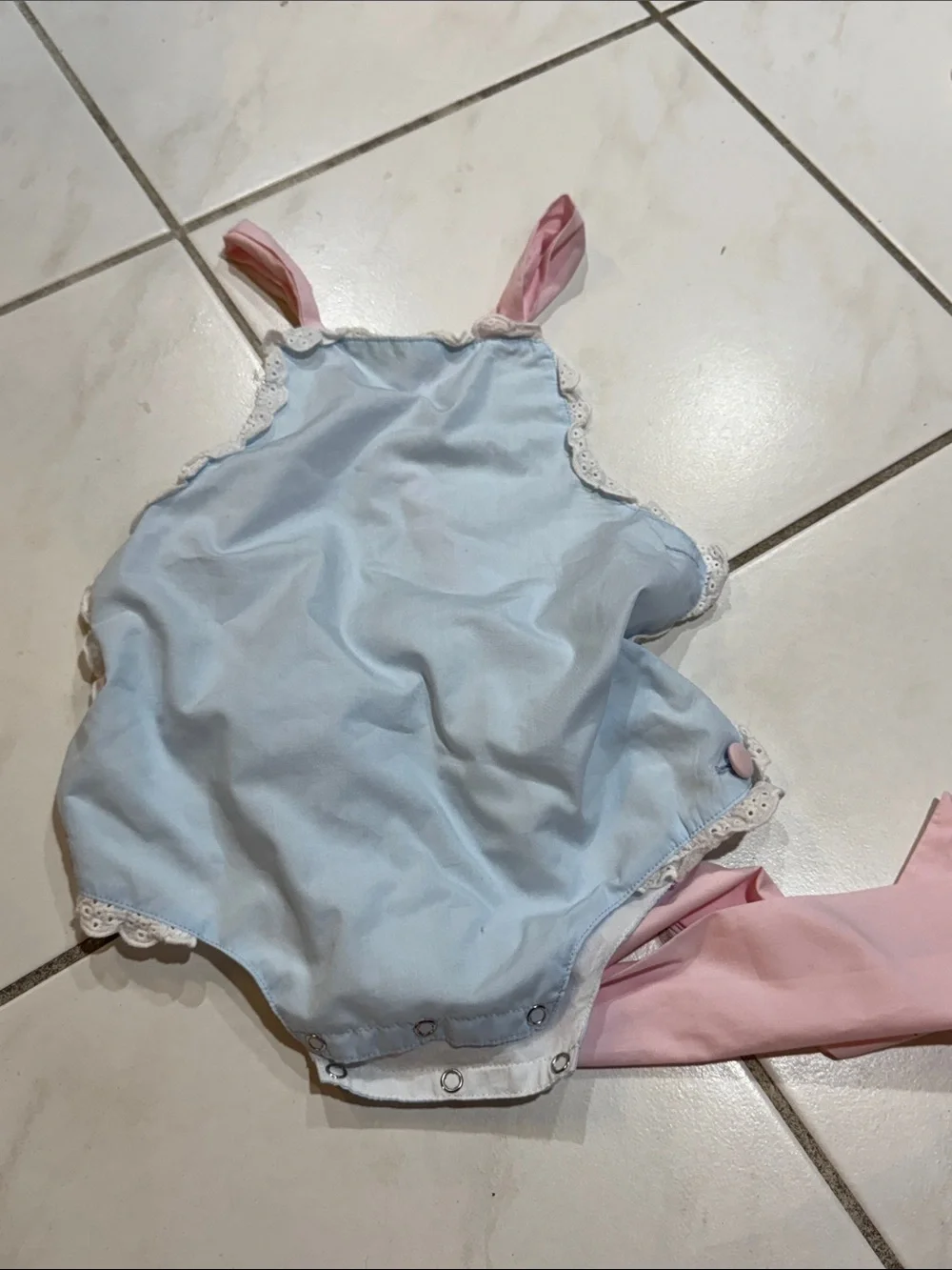 Pastel Blue and Pink Baby One-Piece Bodysuit
